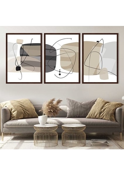 Geometrik Çizgiler 1 Üçlü Çerçeve ve Poster Seti - C1006 fiyatları