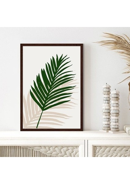 Yeşil & Bej Yapraklar 1 Çerçeve ve Poster - C1230