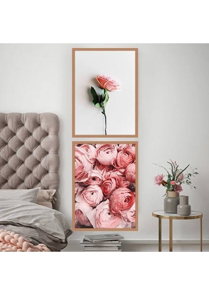Pembe Güller Ikili Çerçeve ve Poster Seti- B1030 fiyatları