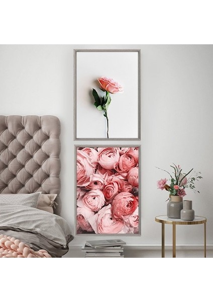 Pembe Güller Ikili Çerçeve ve Poster Seti- B1030 fırsatları