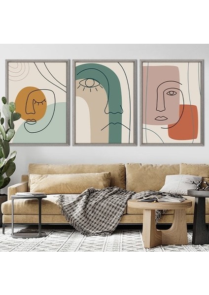 Yüzler 3 Üçlü Çerçeve ve Poster Seti - C1027