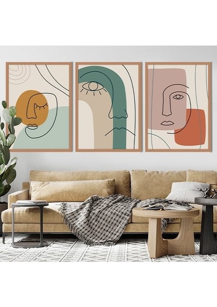 Yüzler 3 Üçlü Çerçeve ve Poster Seti - C1027 fiyatları