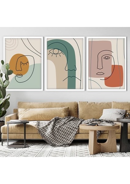 Yüzler 3 Üçlü Çerçeve ve Poster Seti - C1027 modelleri