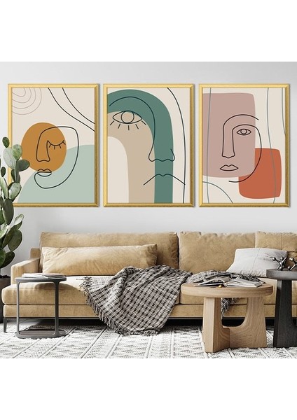 Yüzler 3 Üçlü Çerçeve ve Poster Seti - C1027 fırsatları