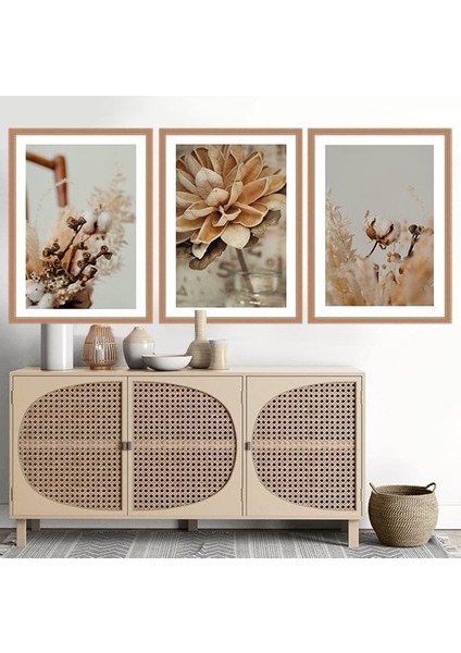 Pamuk Dalları 1 Üçlü Çerçeve ve Poster Seti - B1055 fiyatları