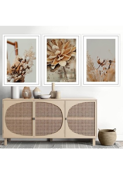 Pamuk Dalları 1 Üçlü Çerçeve ve Poster Seti - B1055 modelleri