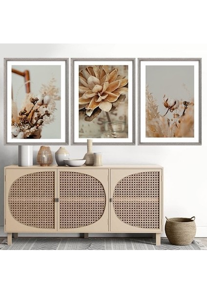 Pamuk Dalları 1 Üçlü Çerçeve ve Poster Seti - B1055 fırsatları