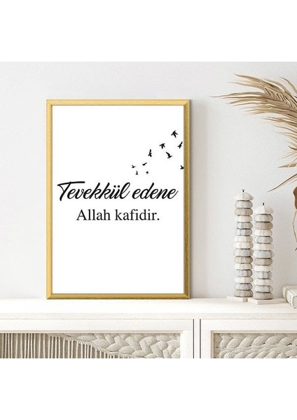 Tevekkül Edene Allah Kafidir 1 Çerçeve ve Poster - DN1019 modelleri