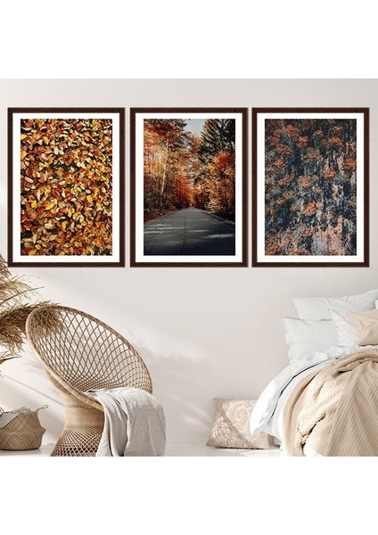 Sonbahar Üçlü Çerçeve ve Poster Seti - B1041