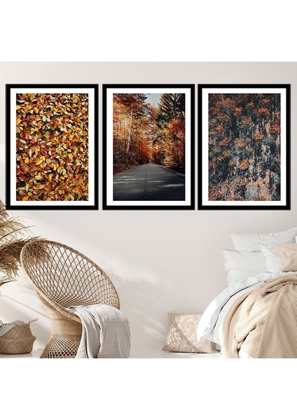 Sonbahar Üçlü Çerçeve ve Poster Seti - B1041 fiyatları