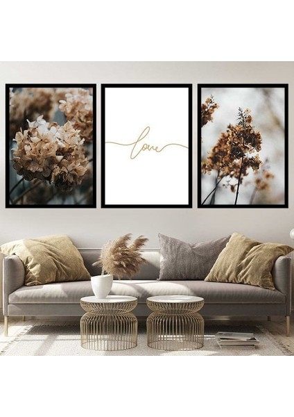 Sonbahar Love Üçlü Çerçeve ve Poster Seti - B1040
