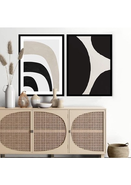 Çizgisel Lekeler 2 Ikili Çerçeve ve Poster Seti - C1012 fiyatları