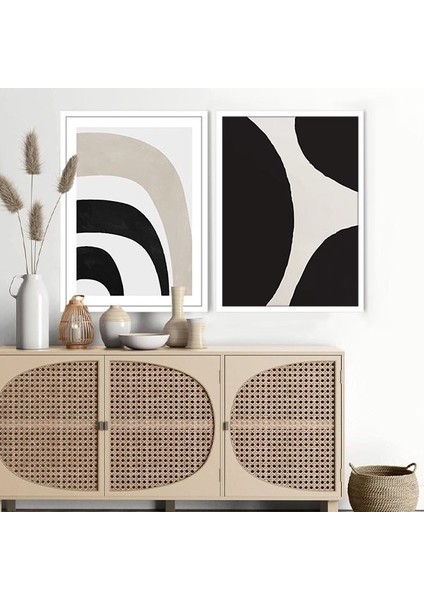 Çizgisel Lekeler 2 Ikili Çerçeve ve Poster Seti - C1012 modelleri