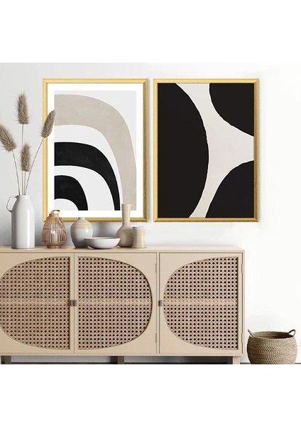 Çizgisel Lekeler 2 Ikili Çerçeve ve Poster Seti - C1012 fırsatları