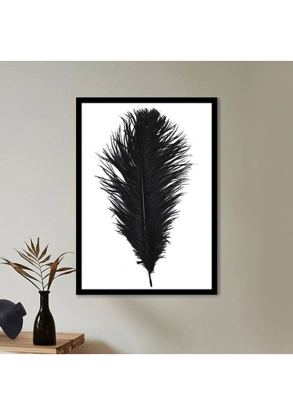 Siyah Kuş Tüyü 4 Çerçeve ve Poster - H1076