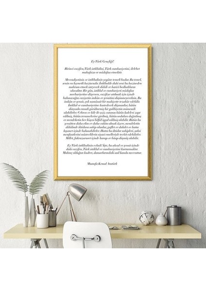 Gençliğe Hitabe Çerçeve ve Poster - ATA1011