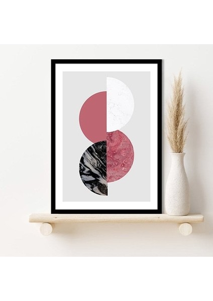 Mermer Desenli Daireler 1 Çerçeve ve Poster - C1221 fırsatları