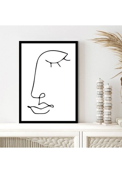 Çizgisel Yüz 12 Çerçeve ve Poster - C1248 fiyatları