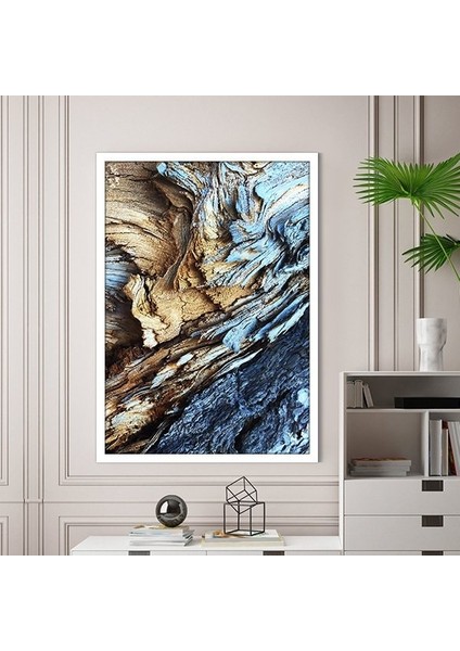 Lacivert & Gold Kaya Dokusu 1 Çerçeve ve Poster - DK1020 fiyatları
