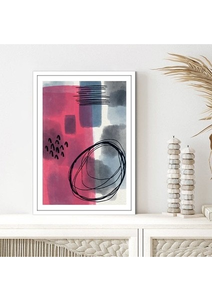 Kırmızı - Mavi Lekeler 2 Çerçeve ve Poster - C1060