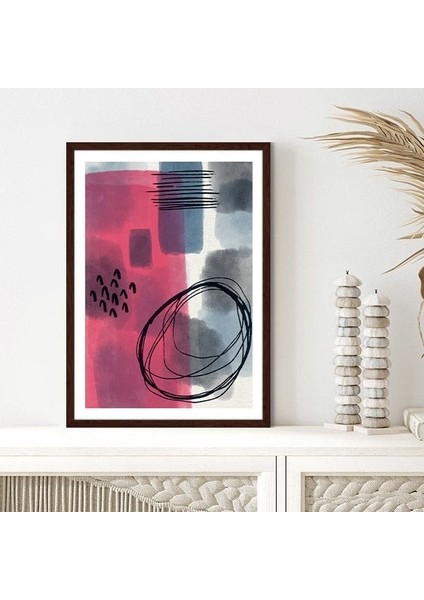 Kırmızı - Mavi Lekeler 2 Çerçeve ve Poster - C1060