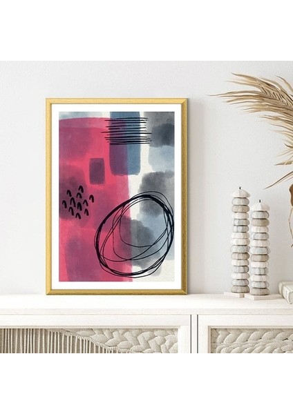 Kırmızı - Mavi Lekeler 2 Çerçeve ve Poster - C1060