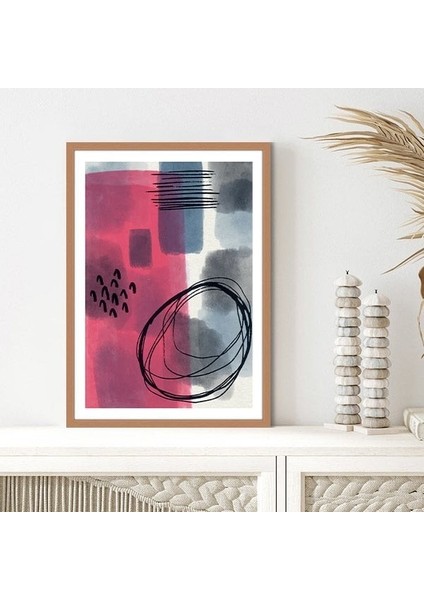Kırmızı - Mavi Lekeler 2 Çerçeve ve Poster - C1060