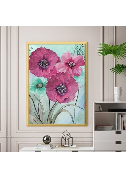 Pembe Suluboya Çiçek 2 Çerçeve ve Poster - B1173 indirimleri