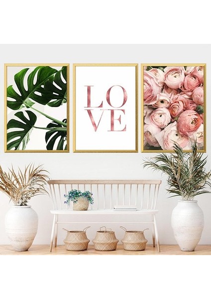 Love 2 Üçlü Çerçeve ve Poster Seti - B1005