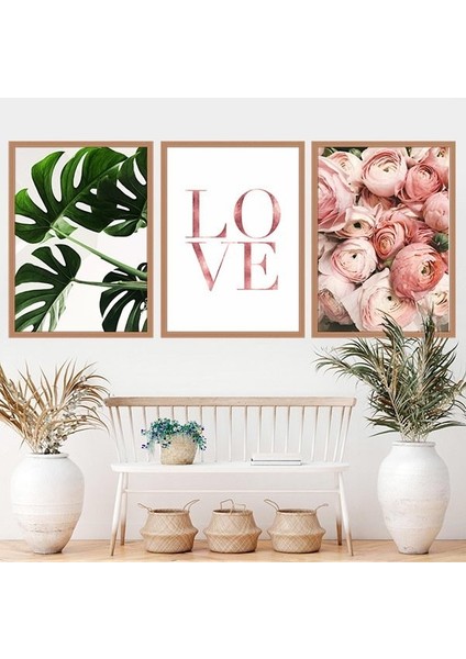 Love 2 Üçlü Çerçeve ve Poster Seti - B1005