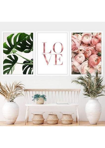 Love 2 Üçlü Çerçeve ve Poster Seti - B1005