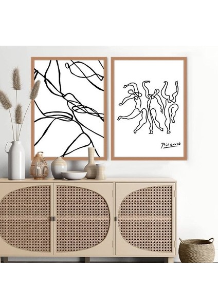 Line Art 5 Ikili Çerçeve ve Poster Seti - C1043 fiyatları