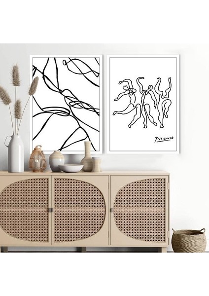 Line Art 5 Ikili Çerçeve ve Poster Seti - C1043 modelleri