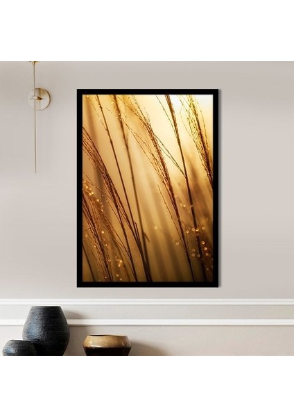 Gold Işıltılı Bitkiler 1 Çerçeve ve Poster - G1023