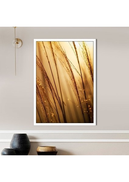 Gold Işıltılı Bitkiler 1 Çerçeve ve Poster - G1023