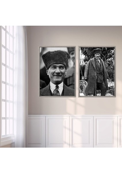 Atatürk 1 Ikili Çerçeve ve Poster Seti - ATA1001 modelleri