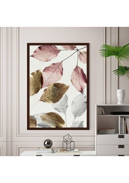 Pembe - Gold - Beyaz Bitkiler 1 Çerçeve ve Poster - B1164 fırsatları