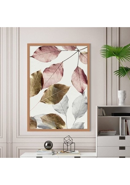 Pembe - Gold - Beyaz Bitkiler 1 Çerçeve ve Poster - B1164 indirimleri