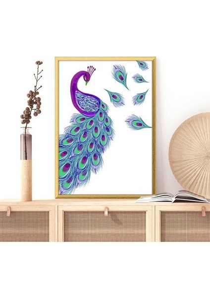 Mor & Yeşil Tavus Kuşu 2 Çerçeve ve Poster - H1042 fiyatları