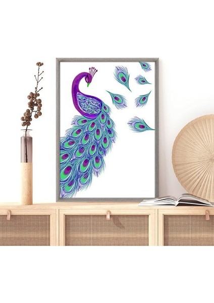 Mor & Yeşil Tavus Kuşu 2 Çerçeve ve Poster - H1042 modelleri