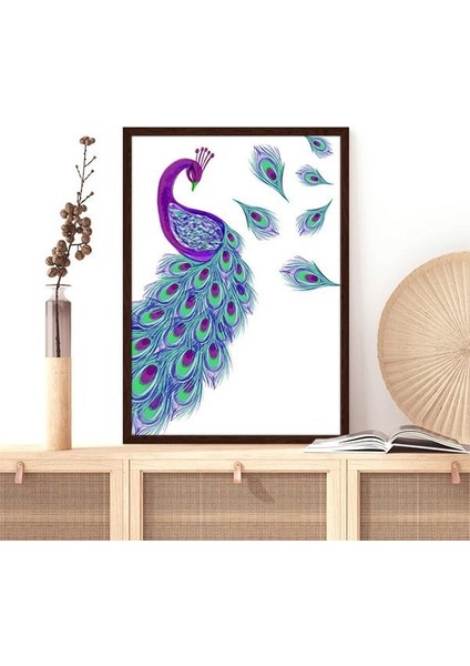 Mor & Yeşil Tavus Kuşu 2 Çerçeve ve Poster - H1042 indirimleri