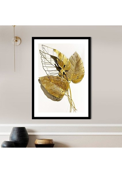 Gold Metal Yaprak 1 Çerçeve ve Poster - G1010 modelleri