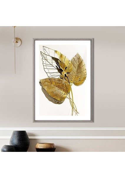 Gold Metal Yaprak 1 Çerçeve ve Poster - G1010 fırsatları