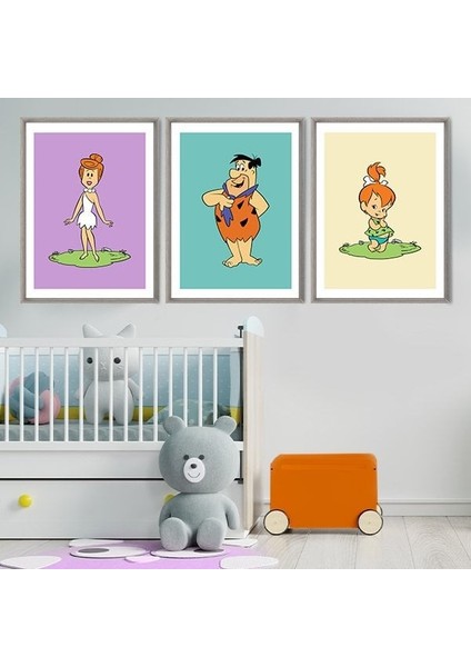 Taş Devri Üçlü Çerçeve ve Poster Seti - HA1010 fırsatları