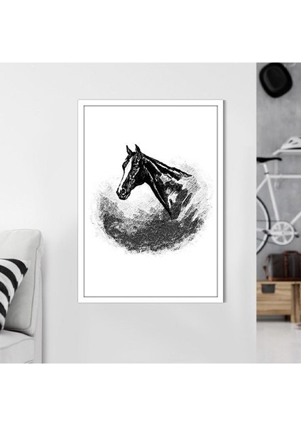 Çizgisel At 1 Çerçeve ve Poster - H1071