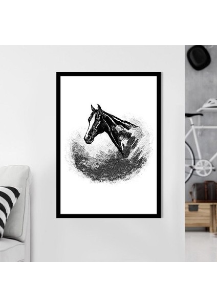 Çizgisel At 1 Çerçeve ve Poster - H1071 fırsatları