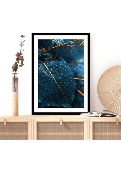 Gold Detaylı Yapraklar 1 Çerçeve ve Poster - G1013