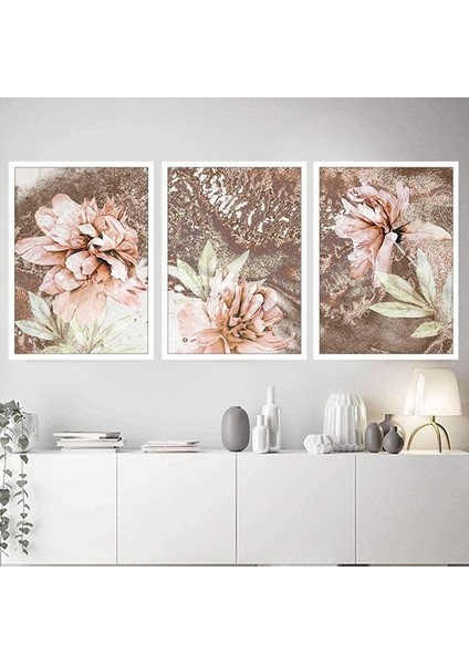 Yavru Ağzı Lotus Üçlü Çerçeve ve Poster Seti - B1046 fiyatları