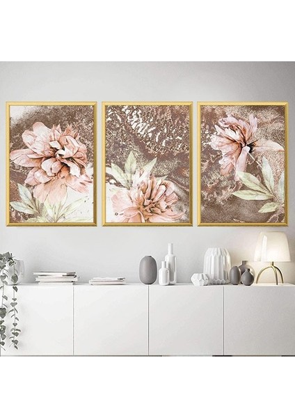 Yavru Ağzı Lotus Üçlü Çerçeve ve Poster Seti - B1046 modelleri