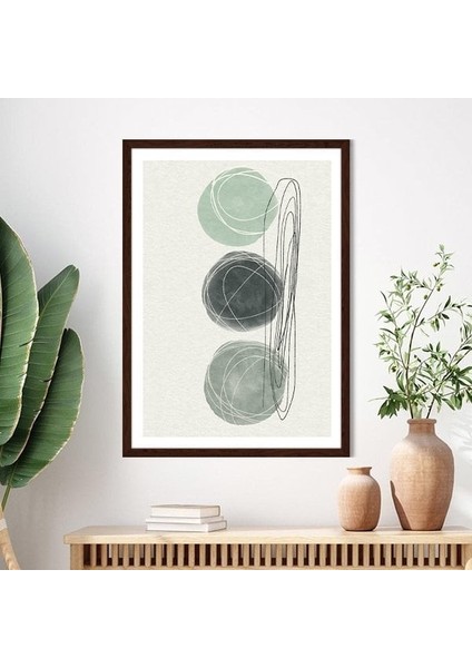 Sulu Boya Temalı Yeşil Tonlar 4 Çerçeve ve Poster - C1240 indirimleri